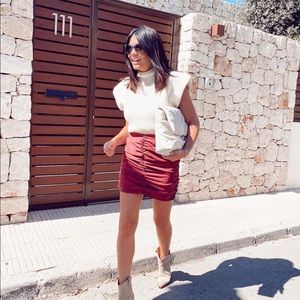 NWT Zara Ruched Mini Skirt